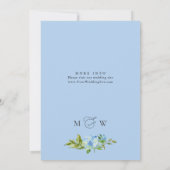 Invitation Elégante aquarelle Blue Hydrangea ENGAGEMENT PARTI (Dos)