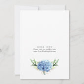 Invitation Elégante aquarelle Blue Hydrangea ENGAGEMENT PARTI (Dos)