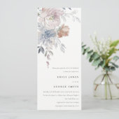 Invitation Elégante Aquarelle Blush Couples Floraux Douche (Debout devant)