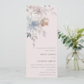 Invitation Elégante Aquarelle Blush Couples Floraux Douche (Debout devant)