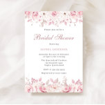 Invitation Elégante aquarelle Blush Floral Rose Fête des mari<br><div class="desc">Elégant Blush Watercolor Floral Rose Bridal Shower Invitation Voir notre magasin pour beaucoup d'autres invitations de mariage et articles correspondants.</div>