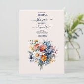 Invitation Elégante aquarelle Boho Floral Bridal (Debout devant)