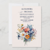 Invitation Elégante aquarelle Boho Floral Mariage (Devant)