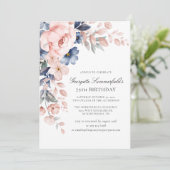 Invitation Elégante aquarelle botanique 75e anniversaire (Debout devant)