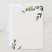 Invitation Elégante aquarelle Botanique 90e anniversaire (Dos)