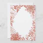 Invitation Elégante aquarelle botanique Fête de Noël Holly (Dos)