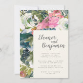 Invitation Elégante aquarelle Botanique Floral Mariage (Devant)