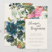 Invitation Elégante aquarelle Botanique Floral Mariage (Devant / Derrière)