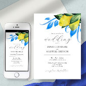 Invitation Elégante aquarelle Botanique Lemon Méditerranée