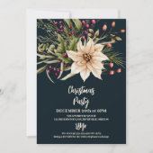 Invitation Elégante Aquarelle Botanique Noël (Devant)