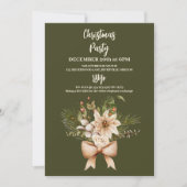 Invitation Elégante Aquarelle Botanique Noël (Devant)