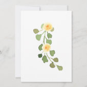 Invitation Elégante aquarelle Bouquet de rose jaune (Dos)