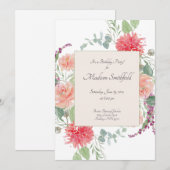 Invitation Elégante aquarelle Bouquet floral Anniversaire (Devant / Derrière)