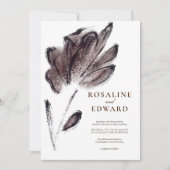 Invitation Elégante aquarelle Brown Mariage floral (Devant)