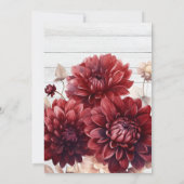 Invitation Élégante aquarelle Burgundy Dahlia (Dos)