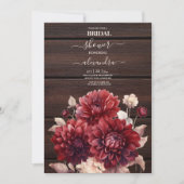 Invitation Élégante aquarelle Burgundy Dahlia (Devant)