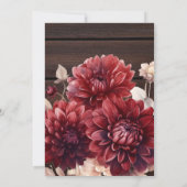 Invitation Élégante aquarelle Burgundy Dahlia (Dos)