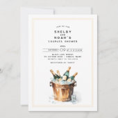 Invitation Elégante aquarelle Champagne Toast Couples Douche (Devant)