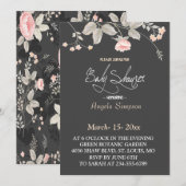 Invitation Elégante aquarelle chic Baby shower floral (Devant / Derrière)