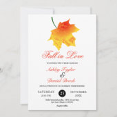 Invitation Elégante aquarelle chute Feuilles Boho Mariage Flo (Devant)