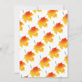 Invitation Elégante aquarelle chute Feuilles Boho Mariage Flo (Dos)