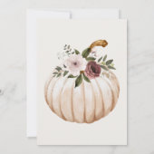 Invitation Elégante Aquarelle Citrouille Thanksgiving Dîner (Dos)