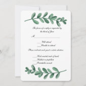 Invitation Elégante aquarelle classique Vert Feuilles réponse (Devant)