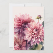 Invitation Elégante Aquarelle Corail Et Mariage Dahlia Rose (Dos)