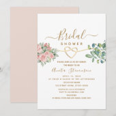 Invitation Elégante aquarelle couleur bleu Fête des mariées f (Devant / Derrière)