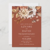 Invitation Elégante aquarelle d'automne Flora Mariage en terr (Devant)