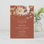 Invitation Elégante aquarelle d'automne Flora Mariage en terr (Debout devant)