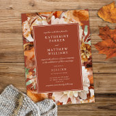 Invitation Elégante aquarelle d'automne Flora Mariage en terr