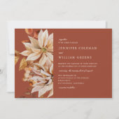 Invitation Elégante aquarelle d'automne Flora Mariage en terr (Devant)