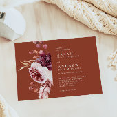 Invitation Elégante aquarelle d'automne Mariage en terre cuit