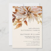 Invitation Elégante aquarelle d'automne Mariage Floral (Devant)