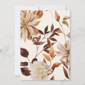 Invitation Elégante aquarelle d'automne Mariage Floral (Dos)