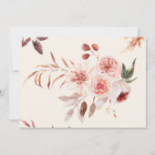 Invitation Elégante aquarelle d'automne Mariage Floral (Dos)