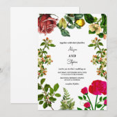 Invitation Elégante aquarelle d'automne Mariage Floral (Devant / Derrière)