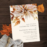 Invitation Elégante aquarelle d'automne Mariage Floral<br><div class="desc">Ce magnifique design de faire-part de mariage présente de belles illustrations d'aquarelle florale d'automne avec une typographie élégante. Ce design intemporel est un excellent choix pour de nombreux styles d'événements, du classique au rustique. Associez-le à la carte de réponse de coordination, au carte de remerciements et aux accessoires du jour....</div>