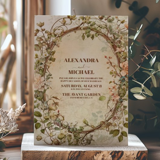 Invitation Elégante aquarelle d'automne Mariage Floral