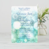 Invitation Elégante aquarelle de Flèche de neige bleu vert br (Debout devant)