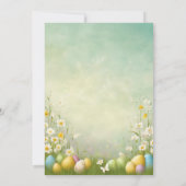 Invitation Elégante aquarelle de marguerite florale Pâques (Dos)