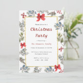 Invitation Elégante aquarelle de Noël moderne Fête de Vacance (Debout devant)