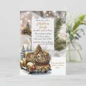 Invitation Elégante aquarelle de Noël neige (Debout devant)