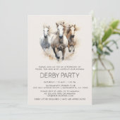 Invitation Elégante aquarelle Derby Party Horse Racing (Debout devant)