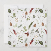 Invitation Elégante aquarelle d'hiver Fête des mariées de Ber (Dos)