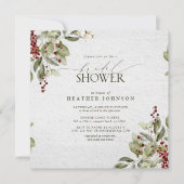 Invitation Elégante aquarelle d'hiver Fête des mariées de Ber (Devant)