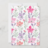 Invitation Elégante aquarelle douce Fête des mariées rose pas (Dos)