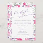 Invitation Elégante aquarelle douce Fête des mariées rose pas (Devant / Derrière)