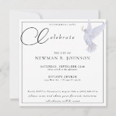 Invitation Elégante aquarelle Dove Célébration de la vie Phot (Dos)